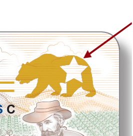 Top right corner of a Real id to show the star with a red arrow pointing at it.